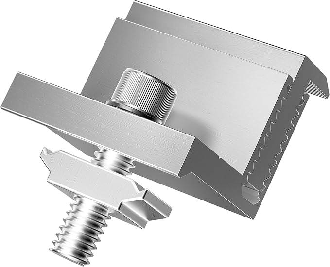 VEVOR Solar Panel Z Mounting Brackets, 35-50mm Adjustable Solar Panel End Clamps, Lightweight Anodized Aluminum Solar Panel Mount Z Brackets for RVs, Campers, Boats, Walls, Roof (20 PCS)