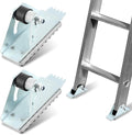 2 Pack Aluminum Anti-Skid Shoe Feet for Extension Ladders Replacement Parts Rubber Padded Feet Ladder Accessories Compatible with Most Ladders Silver Black