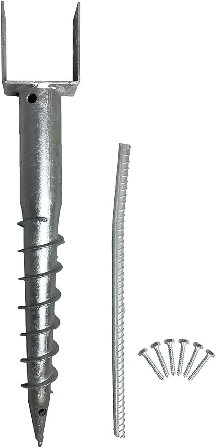 Ashman Ground Screw (4 Pack), No Dig, U-Model Screw in Post Stake - 27" Inch Long, Fits Standard 4x4 (3.5" X 3.5" Inch) Great for Mailbox Posts.