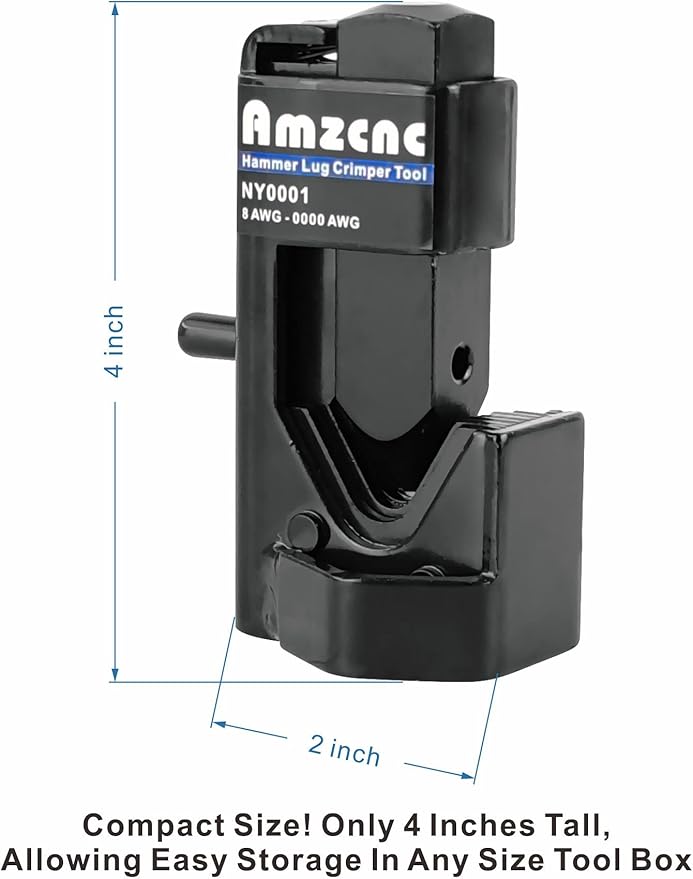 AMZCNC Hammer Lug Crimper Tool - 0000 AWG Battery and Welding Cables( 8 AWG TO 4/0 Wire Gauge)