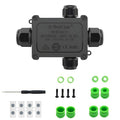 IP68 Waterproof Junction Box, 4 Way Outdoor Electrical Box with Terminal Block & Screwdriver for Landscape Lighting, Garden Lights
