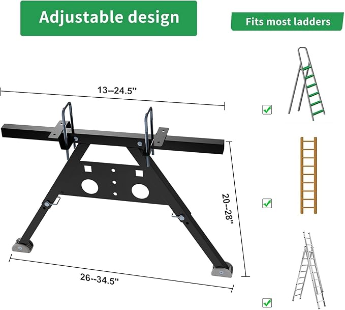 Ladder Stabilizer for Roof,Ladder Standoff,Extension Ladder Stabilizer Wall Standoff,Solid and Reliable Easy to Use,380 Lbs Weight Rating,Black