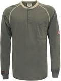 TICOMELA FR T Shirt Flame Resistant Shirt 5.5oz 100% Cotton Light Weight Workwear Men's Long Sleeve Henley Shirts