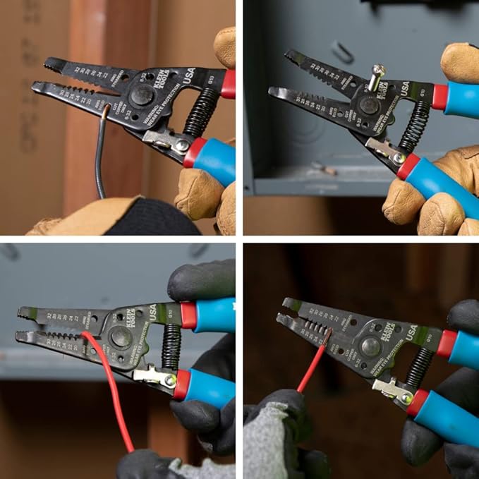 Klein Tools 11057 Wire Cutter/Stripper, Made in USA, Heavy Duty Cutter for 20-30 AWG Solid and 22-32 AWG Stranded Wire