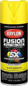 Krylon Fusion All-In-One Adhesive Spray Paint for Indoor/Outdoor Use, 12 oz, Sunbeam