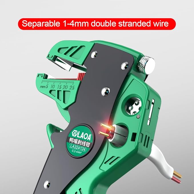LAOA Automatic Wire Stripper Pliers - Adjustable Stripping Length & Tension, 4-in-1 Multi-Tool for Cutting, Stripping 0.2-4mm² Wires,Winding, Splitting | SK5 Blade