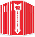Fire Extinguisher Sticker Pack of 12 – 4 Mil Vinyl Fire Extinguisher Tags – Weatherproof Self-Adhesive Safety Signs for Workplace Firefighter Stickers – Ultra Bright Red and Whie Colors