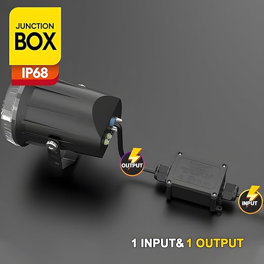2 PCS IP68 Waterproof Junction Box Outdoor, 2 Way Electrical Enclosure, 2 Port Outdoor Cable Connector for Landscape/Garden/Holiday Lights (Halloween Christmas)