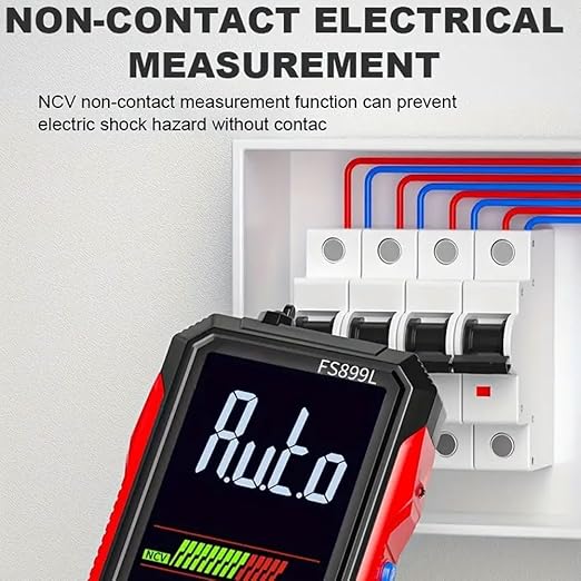 Upgraded FS899L Multimeter, USB Rechargeable Digital Multimeter, Automatic Digital Display Multimeter Tester for Home and Industrial Electrical Issues (FS899C)