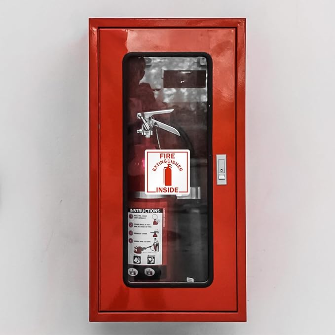 SmartSign Fire Extinguisher Inside Stickers | 2.75" x 2.75" Engineer Grade Reflective Labels, Pack of 6, Made in USA