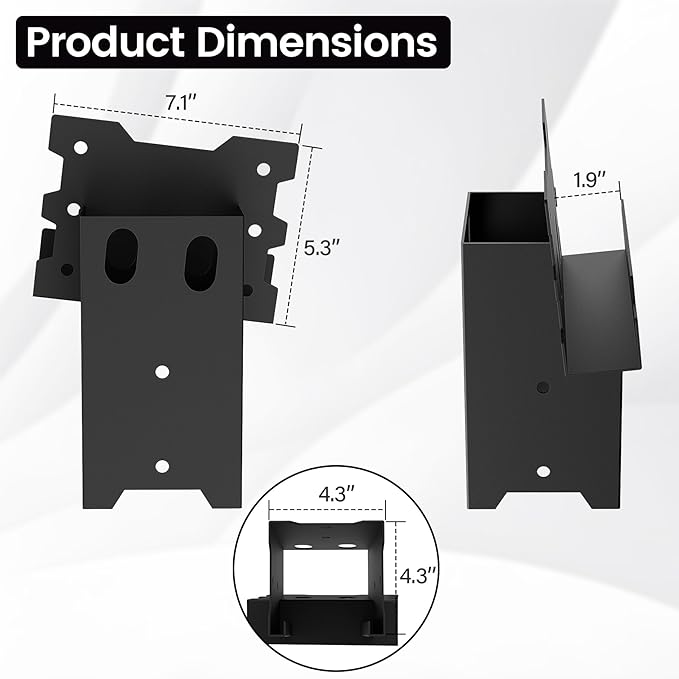 Deer Blind Brackets, Outdoor 4 x 4 Platform Bracket, 12 / 14 Gauge Steel Elevator Brackets for Deer Stand, Hunting Blinds, Shooting Shack