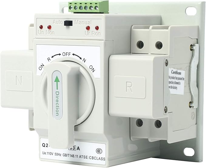 110V 2P 63A MCB type Mini Dual Power Automatic Transfer Switches Toggle Controller Change-Over Switch for Generator ATS Self Cast Conversion