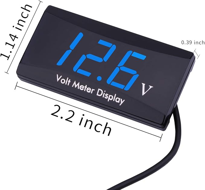 DC 12V Car Digital Voltmeter Gauge - AIMILAR LED Display Voltage Volt Meter for Car Motorcycle (Blue)