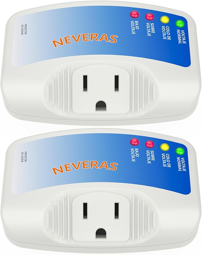 Voltage Protector, Malictele Single Outlet Surge Protector for Home Appliances 120V 10A Brownout Protection Plug for Fridge TV Air Conditioners Surge Protector -2Pack