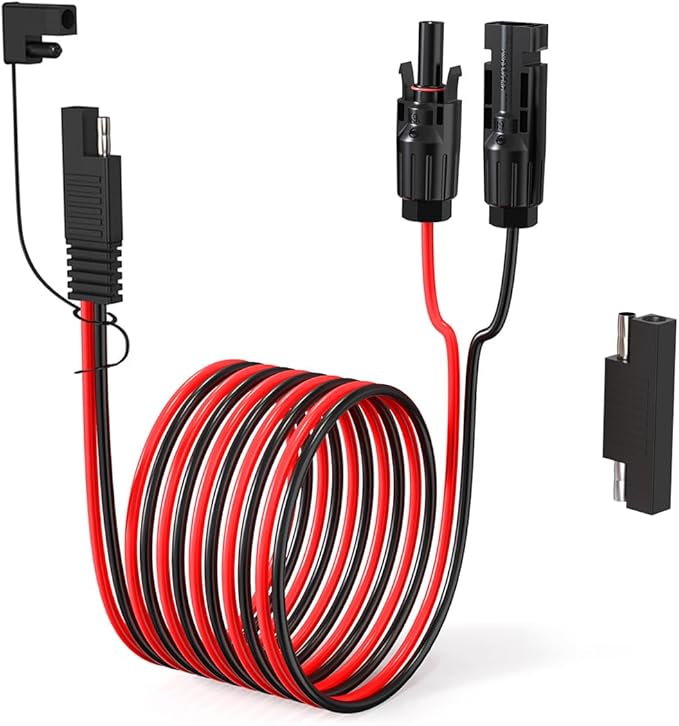 10AWG 35FT Solar Connector to SAE Adapter 2 3.3 10 20 35 50 FT SAE Solar Panel Extension Cable with SAE Polarity Reverse Adapter for Solar Panels Car Battery Charger Kit