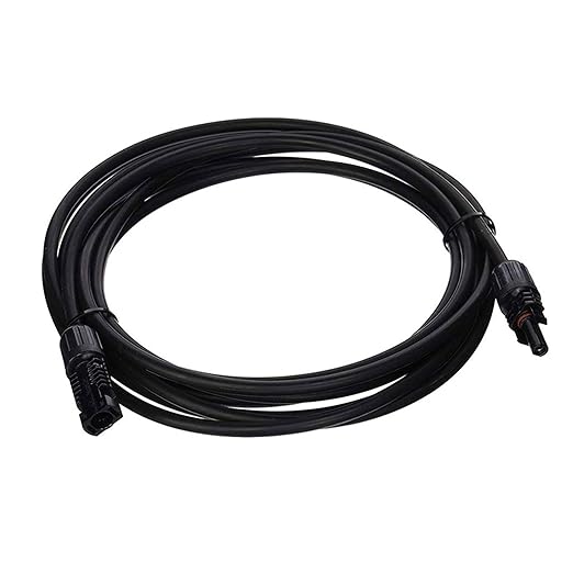 Renogy Solar Panel Extension Cable with Female and Male Connector Waterproof Wire Adaptor, 1.5Ft 12AWG, 1 Piece, Black
