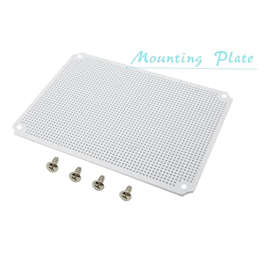 Zulkit Junction Box ABS Plastic Waterproof IP65 Electrical Boxes Hinged Shell Outdoor Universal Project Enclosure with Mounting Plate and Wall Brackets Grey (390x290x160 mm)