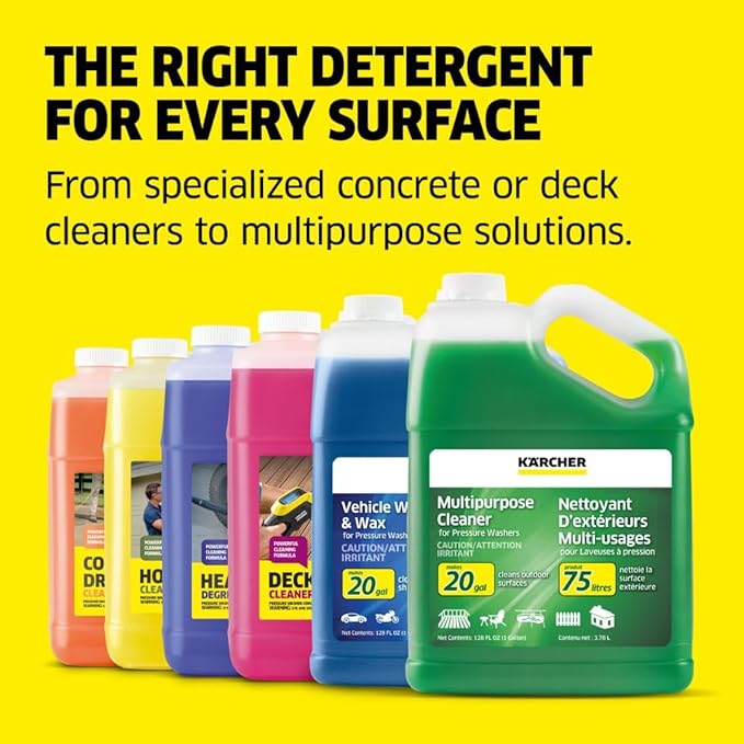 Kärcher House & Siding Cleaner, Removes Dirt, and Grime, Highly Concentrated, Makes up to 40 gal of Cleaner, Readily Biodegradable, For Pressure Washers