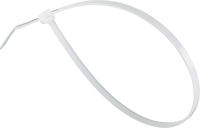 GTSE 14 Inch White/Clear Zip Ties, 100 Pack, 50lb Strength, UV Resistant Long Nylon Cable Ties, Self-Locking 14" Tie Wraps
