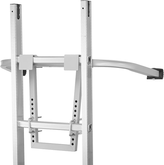 VEVOR Ladder Stabilizer, Heavy Duty Steel Ladder Roof Hook, Ladder Stabilizer with Wing Span/Wall Extension Accessory, Stable Ladder Standoff Arms for Roof Gutter with Anti-Slip Rubber Feet