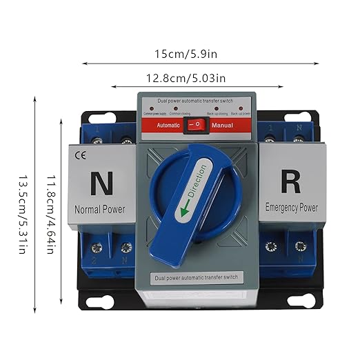 Dual Power Automatic Transfer Switch 2P 63A ATS Dual Power Generator Changeover Switch 110V Mini Electrical Selector Switches