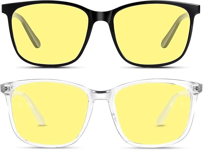 Night Vision Driving Glasses for Women & Men - Anti Glare Blue Light Blocking Computer Glasses with HD Clarity, Premium Protection | Nighttime Safety Eyewear for Screen Use & Road Travel