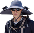 Solar Powered Fan Hat with 2 Fans,Unisex Bucket Hat,Wide Brim Sun Hat for Outdoor Fishing,Hiking,Gardening& Sunbathing
