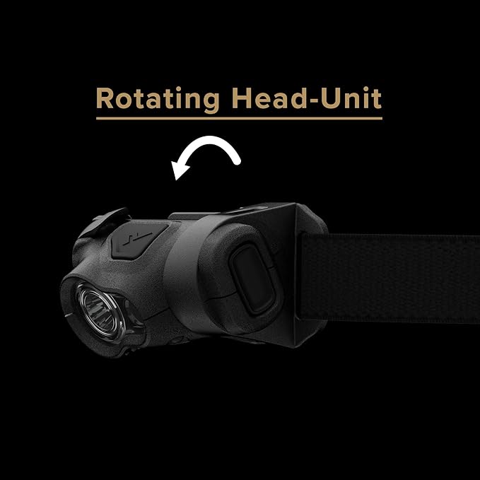 Princeton Tec Byte Tactical LED Headlamp Lightweight Compact, Durable Hands-Free Lighting with White and Red Beam Options - Black