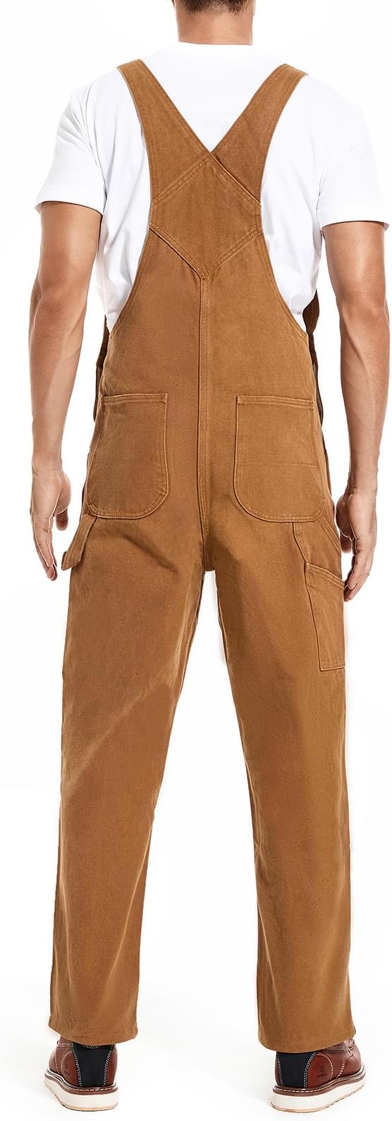 HISEA Men's Relaxed Fit Duck Bib Overall with Adjustable Straps and Convenient Tool Pockets