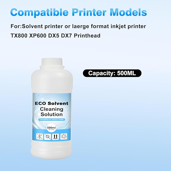 Eco Solvent Ink Cleaning Solution Printhead Cleaner Cleaning Liquid Use for Roland Mutoh Mimaki DX XP600 For Roland eco ink 500ML