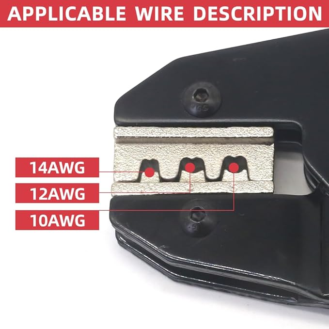 Crimping Tool for Solar PV Cable Connectors - Ratcheting Wire Crimpers - AWG 14/12/10 (2.5/4/6mm²) - Ratchet Terminal Crimper - Electrical Crimping Tool HS-2546