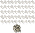 Cable Clamp R-Type Cable Clip Wire Clamp 1/4-inch Nylon Screw Mounting Cord Fastener Clips with Screws for Wire Management - White - 50 Pcs