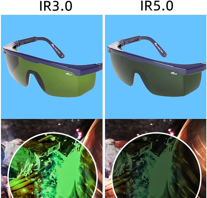 IR 3.0 Welding Safety Glasses, Anti Fog Lens Safety Eyewear Goggles, Adjustable Frames, Scratch-Resistant, Torch Brazing Welding Cutting Soldering Goggles, Helmet, Mask, UV Protection