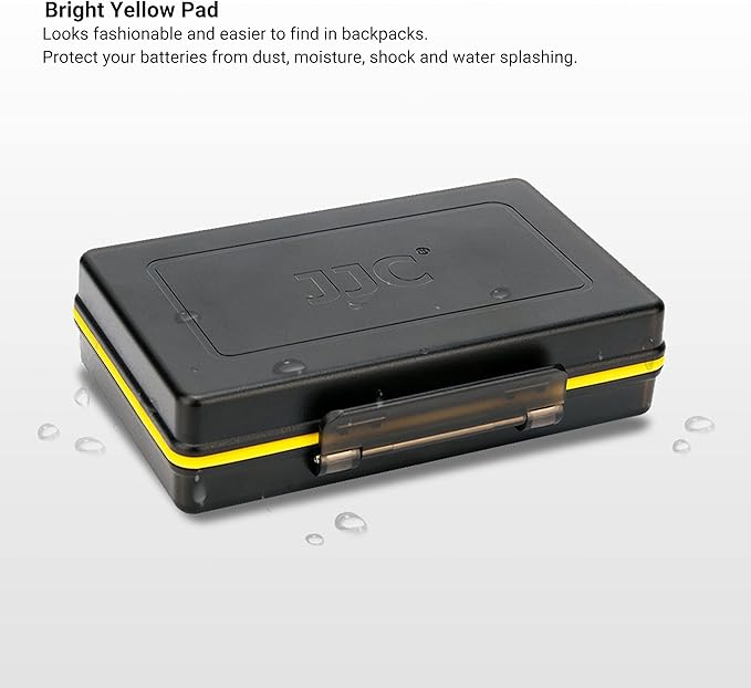 JJC 16 Slot AAA Battery Case, Shockproof & Water-Resistant Storage Box Holder Organizer