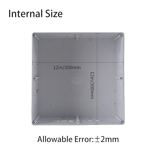 Junction Box 12" x 12" x 6" Dustproof PVC Plastic Electrical Boxes with Pre Molded 3/4" & 1" Punch in Holes Electrical Boxes Project Junction Conduit Box for Electrical Outdoor Enclosure