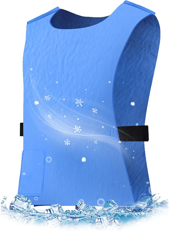 Cooling Ice Vest for Men Women,PVA Water Activated Evaporative Cool Cold Vest for Hot Weather Working Running