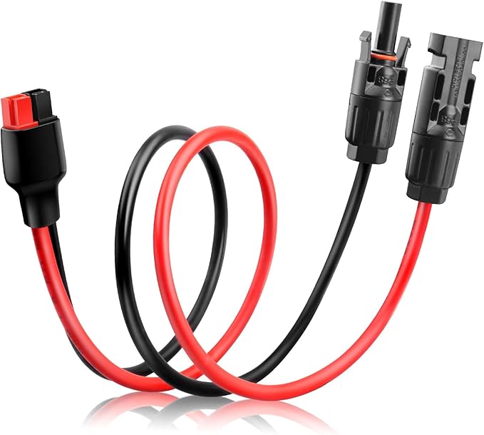 10AWG Solar Panel Cable Connector Kit, Compatible with Solar Connector and Anderson Connector for RV, Goal Zero Yeti, Renogy Portable Solar Generator Power Station (1.6Ft)