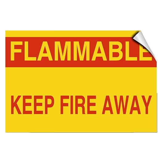 Flammable Keep Fire Away Style B Hazard Flammable Label Decal Sticker 10 Inches X 14 Inches