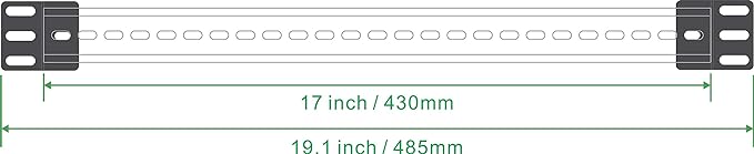 DIN Rail Mounting Bracket | Rack Mount DIN Rail Kit Rack Ears DIN Rail Slotted Aluminum Alloy Oxidation Length 17 Inch Width 35mm Height 7.5mm