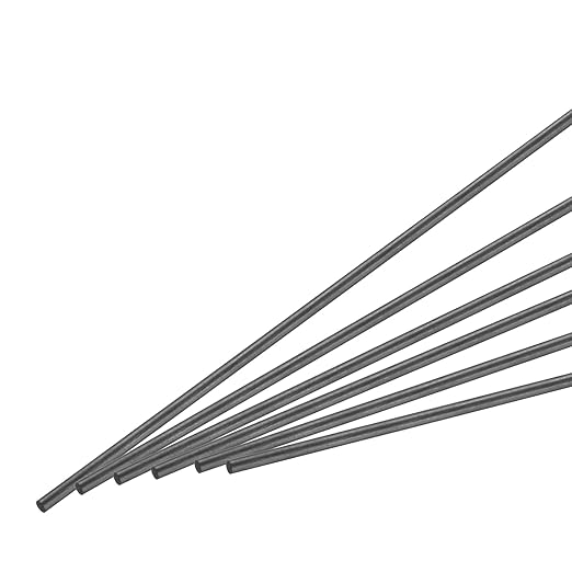 MECCANIXITY Carbon Fiber Rod, 2.5mm x 150mm Carbon Rod Bar for RC Airplane DIY Craft Kite Wing Tube Quadcopter Arm Repair Pack of 6