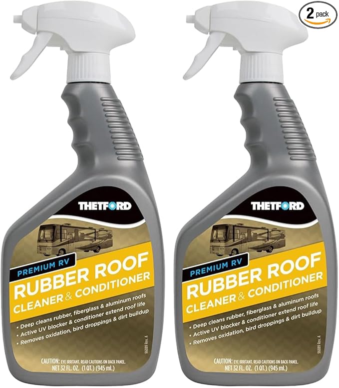 Thetford 32512 Premium RV Rubber Roof Cleaner and Conditioner-32, 32 fl. oz (Pack of 2)