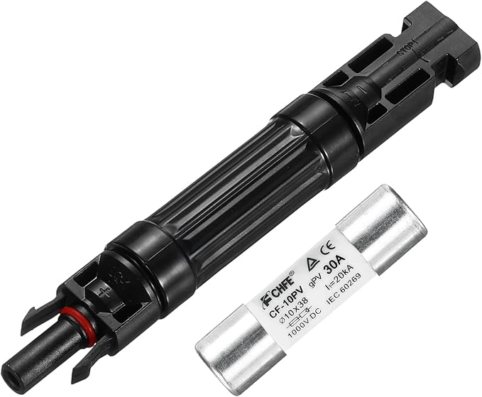 MECCANIXITY Solar Fuse Holder 30A 1000V Waterproof PV in-Line Fuse Holders with Fuse Solar Inline Fuse Holder Photovoltaic Connectors for Solar Panel System