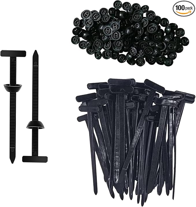 100 Pcs Premium Nylon Universal Cable Tie Buckle (100% Nylon), Heavy Duty Self-Locking Zip Ties, UV Resistant Cable Tie Clips for Automotive & Home Repairs, Car Fender, Trunk & Engine Fixes