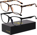 Blue-Light Blocking Glasses Computer Reading/Gaming/TV/Phones Glasses Fashion Anti Eyestrain Glasses for Women Men(C3 Black + Baowen)