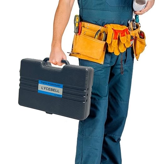 HVAC Anemometer Handheld CFM Meter LC-846A Wind Speed Meter with Back Light, MAX/MIN/AVG for Measure Air Flow Velocity Temp(Suitcase Included)