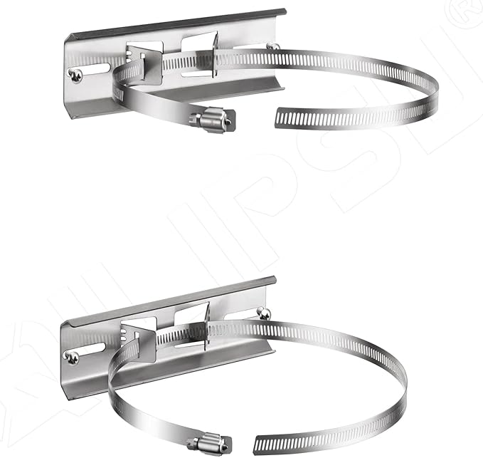QILIPSU Pole Mounting Kits, 304 Stainless Steel 6.9" x 1.9" Brackets with Adjustable 2–8 Inch Clamps for Electrical Boxes, Devices, and Outdoor Applications