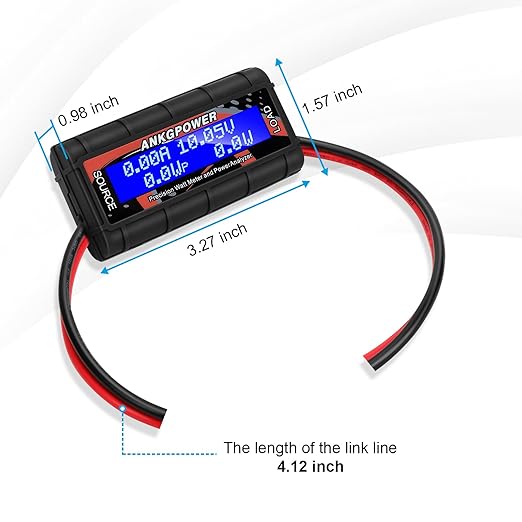 150A Watt Meter Power Analyzer, High Precision RC with Digital LCD Screen for Voltage (V) Current (A) Power (W) Charge(Ah) and Energy (Wh) Measurement