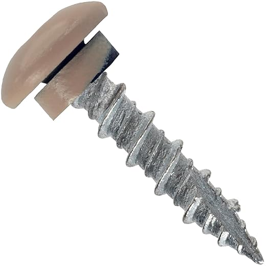10 x 1 TAN - Low Profile Star Head Roofing Screws - HI-LO Thread - Metal to Wood - T25 Torx Drive Head - EPDM Washer. 1 x 250 Count Bag - 250 Screws