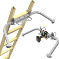 Aluminum Ladder Stabilizer, Heavy Duty Extended Ladder Accessories for Roof Gutter Guard Cleaning with Tool Tray, Ladder Stand-Off Wing Span with Non-Slip Rubber Bottom Pad