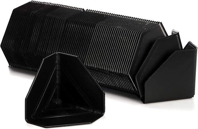 ZENFUN 200 Pcs Packaging Edge Protectors, Plastic Heavy Duty Shipping Box Corner Protectors Corner Guards for Boxes, Cartons, Panel Packaging, Black, 2.4'' L x 2.4'' W x 2.4'' H